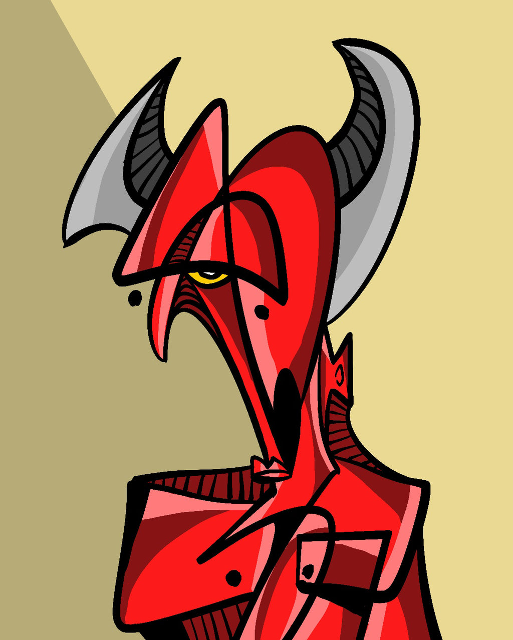 Belial III (2024) | Cubist Demon Art Print