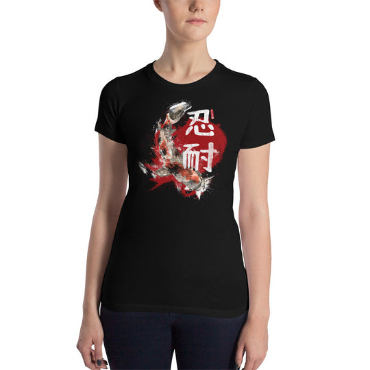 Women’s Slim Fit Koi Fish | 忍耐 Perseverance Kanji T-Shirt